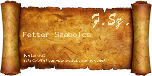 Fetter Szabolcs névjegykártya