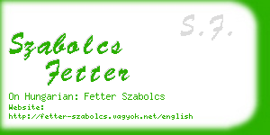 szabolcs fetter business card